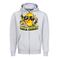 Heather Grey chick magnet Zipper Hoodie - FaDigitalArtStudio