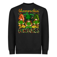 Black Shamrockin' with my gnomies St. Patricks day Heavyweight Sweatshirt - HowdyJamesFarm