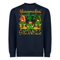 Navy Shamrockin' with my gnomies St. Patricks day Heavyweight Sweatshirt - HowdyJamesFarm