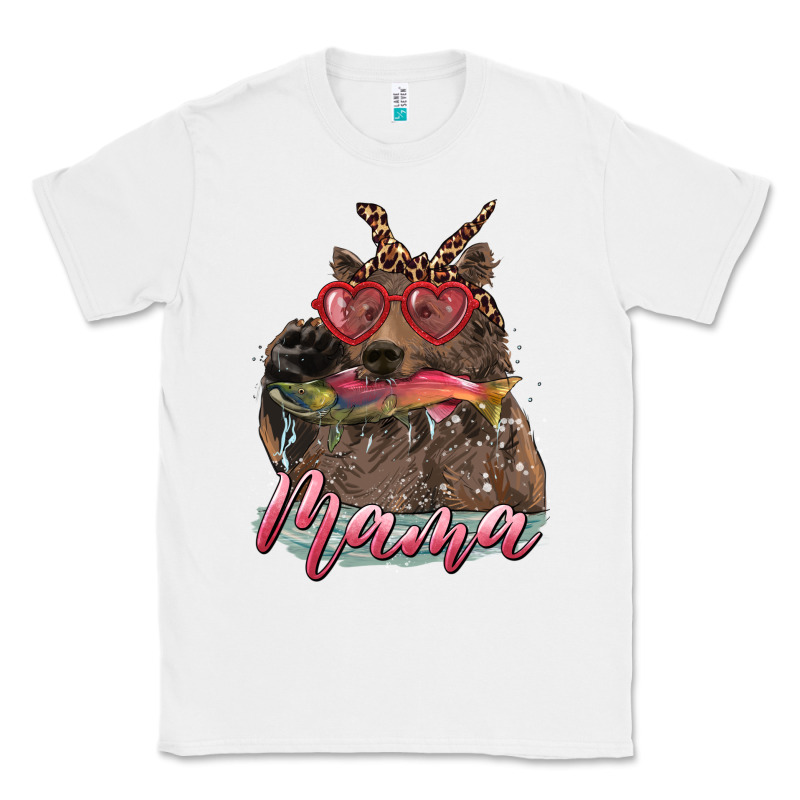 Mother's Day Glasses Leopard Bandana Mama Bear Hunting Fish Classic Tee by RanaPortraitStore | Teevron