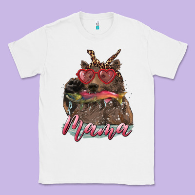 Mother's Day Glasses Leopard Bandana Mama Bear Hunting Fish Classic Tee Designed By Ranaportraitstore