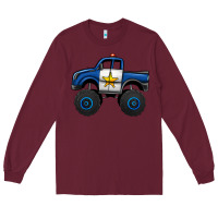 Burgundy police car monster truck Long Sleeve Tee - Jasminsmagicworld