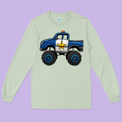 Police Car Monster Truck Long Sleeve Tee Designed By Jasminsmagicworld