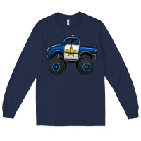Navy police car monster truck Long Sleeve Tee - Jasminsmagicworld