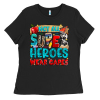 Black not all super heroes wear capes Ladies Tee - NancyCooperArtShop