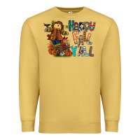 Antique Gold happy fall y all Premium Sweatshirt - CowhideDigitalArt