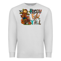 Dove Grey happy fall y all Premium Sweatshirt - CowhideDigitalArt