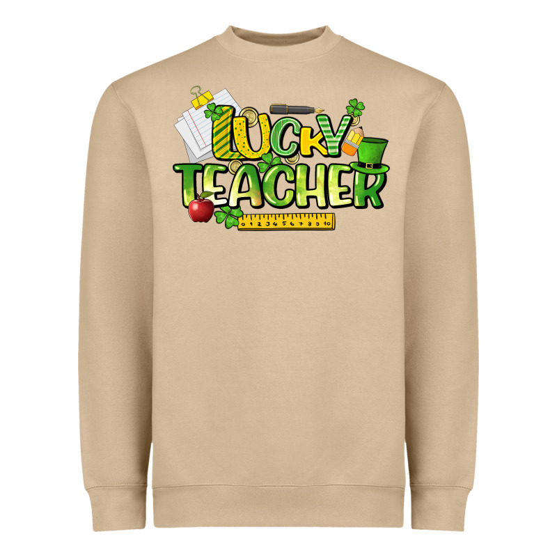 Lucky Teacher St. Patrick's Day Heavyweight Sweatshirt by HowdyJamesFarm | Teevron