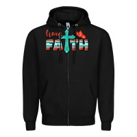 Black Have Faith Zipper Hoodie - BundleAndBundleShop