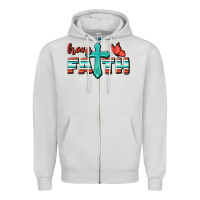 Dove Grey Have Faith Zipper Hoodie - BundleAndBundleShop