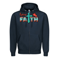Navy Have Faith Zipper Hoodie - BundleAndBundleShop
