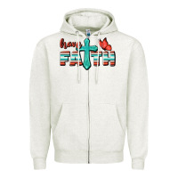 Oatmeal Heather Have Faith Zipper Hoodie - BundleAndBundleShop