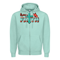 Seafoam Have Faith Zipper Hoodie - BundleAndBundleShop