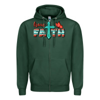 Sports Green Have Faith Zipper Hoodie - BundleAndBundleShop