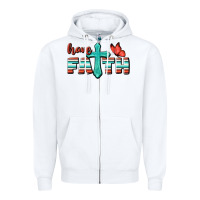 White Have Faith Zipper Hoodie - BundleAndBundleShop