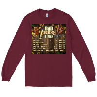 Burgundy dad bbq timer Long Sleeve Tee - TumblerDesignByShophia