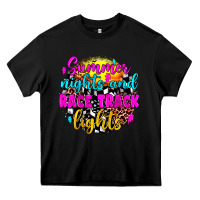Black summer nights and race track lights Heavy Core Tee - JahusDesignShop