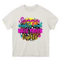Cream summer nights and race track lights Heavy Core Tee - JahusDesignShop