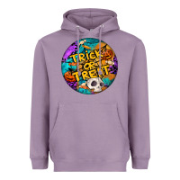 Lavender Trick Or Treat Hallowen Round Heavyweight Hoodie - LillyAllenDesigns