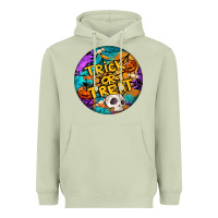 Matcha Trick Or Treat Hallowen Round Heavyweight Hoodie - LillyAllenDesigns