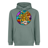 Sage Trick Or Treat Hallowen Round Heavyweight Hoodie - LillyAllenDesigns