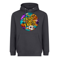 Smoke Trick Or Treat Hallowen Round Heavyweight Hoodie - LillyAllenDesigns