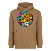 Toasted Coconut Trick Or Treat Hallowen Round Heavyweight Hoodie - LillyAllenDesigns