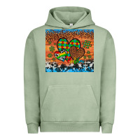 Pigment Oil Green autism awareness hearts leopard cowhide Urban Hoodie - Artiststas