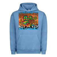Pigment Pebble Blue autism awareness hearts leopard cowhide Urban Hoodie - Artiststas