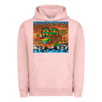 Pigment Salmon autism awareness hearts leopard cowhide Urban Hoodie - Artiststas