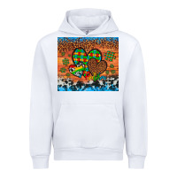 White autism awareness hearts leopard cowhide Urban Hoodie - Artiststas