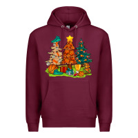Burgundy christmas basketball trees bbs Premium Hoodie - BundleAndBundleShop