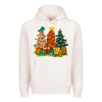 Pale Pink christmas basketball trees bbs Premium Hoodie - BundleAndBundleShop