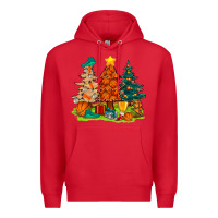 Red christmas basketball trees bbs Premium Hoodie - BundleAndBundleShop