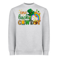 Heather Grey One lucky cowboy St. Patricks day Heavyweight Sweatshirt - HowdyJamesFarm