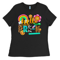 Black hello pre k Ladies Tee - NancyCooperArtShop