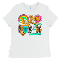 White hello pre k Ladies Tee - NancyCooperArtShop