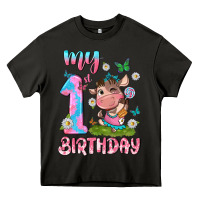 Asphalt my 1 st birthday with little cute cow Heavy Core Tee - NancyCooperArtShop