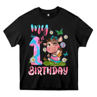 Black my 1 st birthday with little cute cow Heavy Core Tee - NancyCooperArtShop