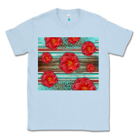 Dusty Blue Western Roses Classic Tee - LillyAllenDesigns