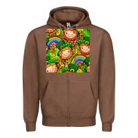 Chestnut St. Patrick's dwarf seamless pattern digital paper Zipper Hoodie - BundleAndBundleShop