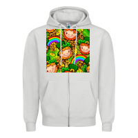 Dove Grey St. Patrick's dwarf seamless pattern digital paper Zipper Hoodie - BundleAndBundleShop