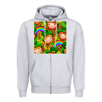 Heather Grey St. Patrick's dwarf seamless pattern digital paper Zipper Hoodie - BundleAndBundleShop