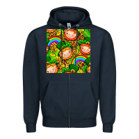 Navy St. Patrick's dwarf seamless pattern digital paper Zipper Hoodie - BundleAndBundleShop