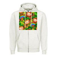 Oatmeal Heather St. Patrick's dwarf seamless pattern digital paper Zipper Hoodie - BundleAndBundleShop