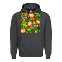 Smoke St. Patrick's dwarf seamless pattern digital paper Zipper Hoodie - BundleAndBundleShop