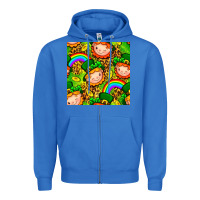 True Royal St. Patrick's dwarf seamless pattern digital paper Zipper Hoodie - BundleAndBundleShop