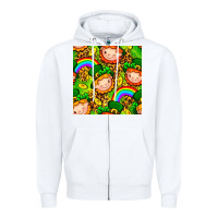 White St. Patrick's dwarf seamless pattern digital paper Zipper Hoodie - BundleAndBundleShop