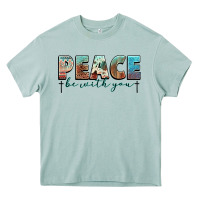 Peace Be With You Cross Heavy Core Tee | Teevron