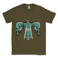 Army Green Cowhide Aztec Thunderbird Classic Tee - Bettercallsaul